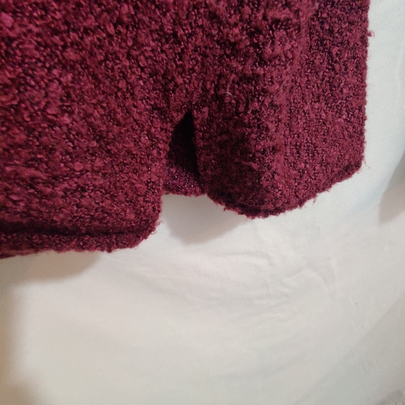 LULU B Colorful Comfy Clothing Burgundy Teddy Scoop Neck Long Sleeve Sweater L - Picture 10 of 11